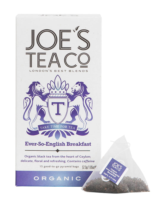 Joe's Tea Co. Ever-So-English Breakfast 15x Biodegradeable Pyramid Bags 15 bags