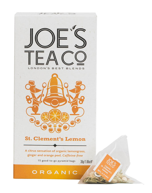 Joe's Tea Co. St.Clements Lemon 15x Biodegradeable Pyramid Bags 15 bags