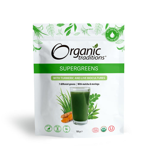 Organic Traditions Probiotic Super Greens Blend 100g