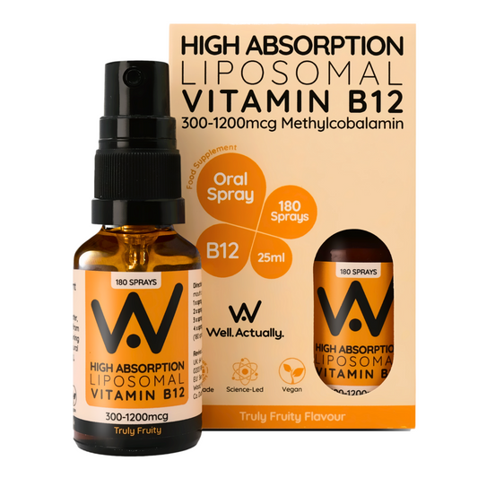 Well. Actually. Liposomal Vitamin B12 Methylcobalamin 1200mcg Spray - Truly Fruity Flavour 30ml