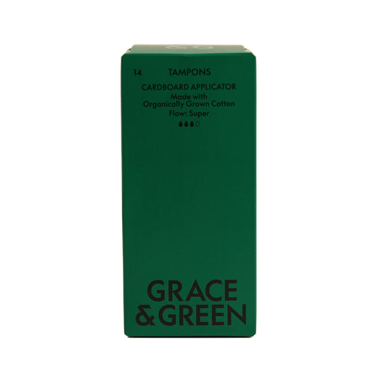 Grace & Green Organic Cotton Applicator Tampons - Super 14 tampons