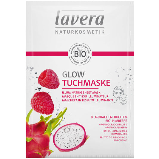 Lavera Glow Sheet Mask - Organic Dragon Fruit & Raspberry