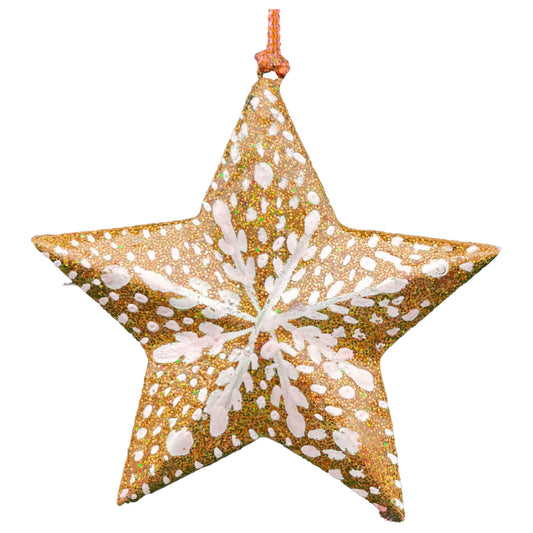 Honest Love Paper Mache - 3D Star - Frozen Gold each