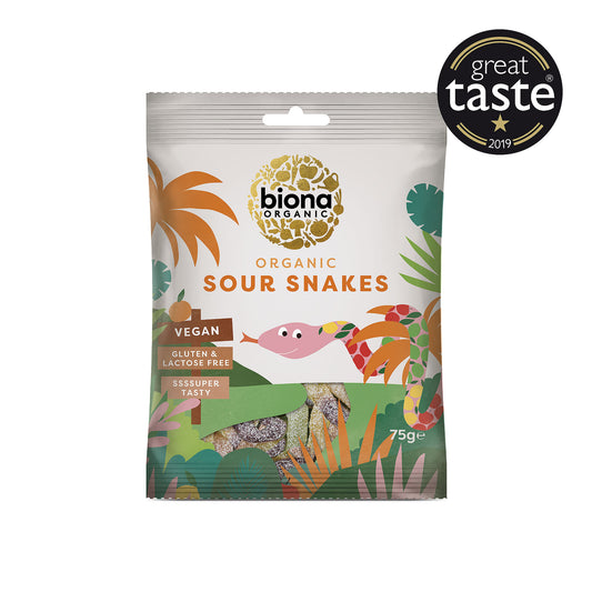 Biona Sour Snakes Gums 75g