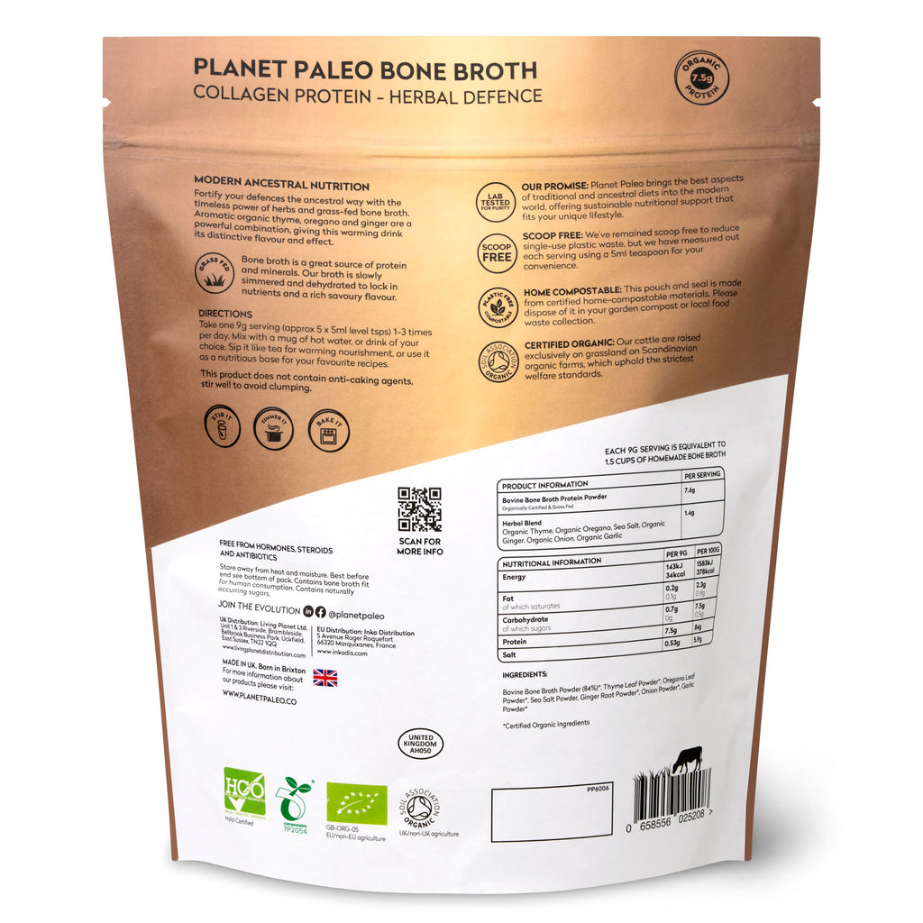 Planet Paleo Bone Broth Collagen Protein - Golden Turmeric 225g