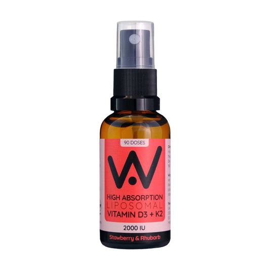 Well.Actually. Liposomal D3 2000 IU's + K2 100mcg Spray - Strawberry & Rhubarb Flavour 30ml