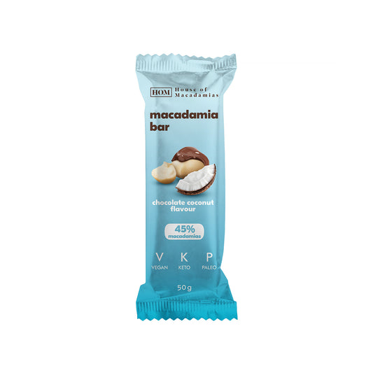 House of Macademias Macadamia Bar Chocolate Coconut 50g