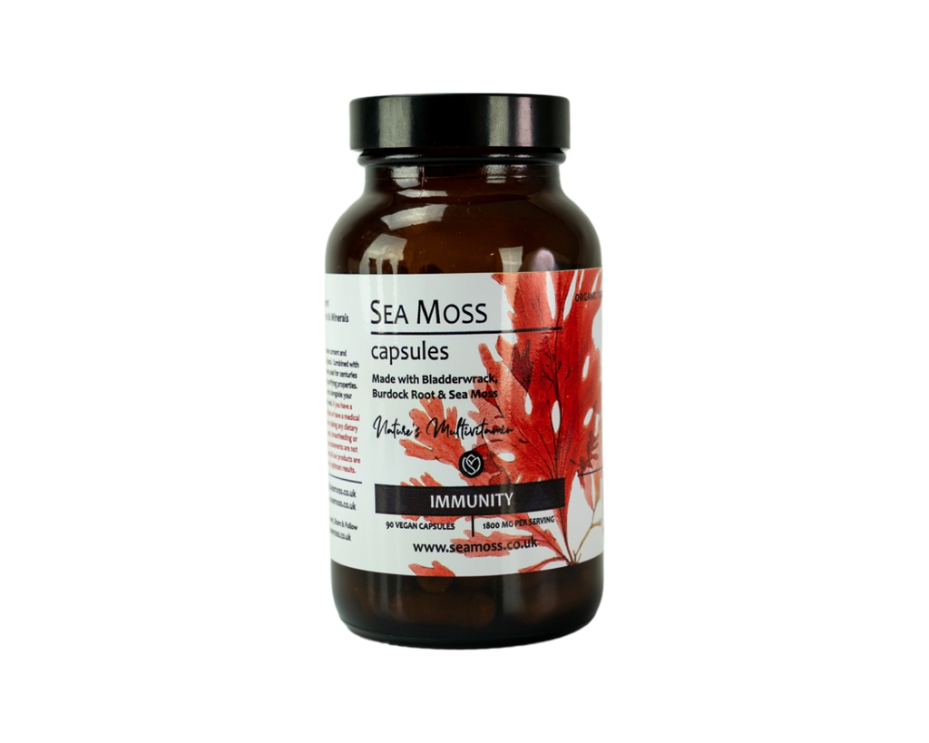 "Sea Moss, Burdock Root and Bladderwrack Capsules" 90 Caps