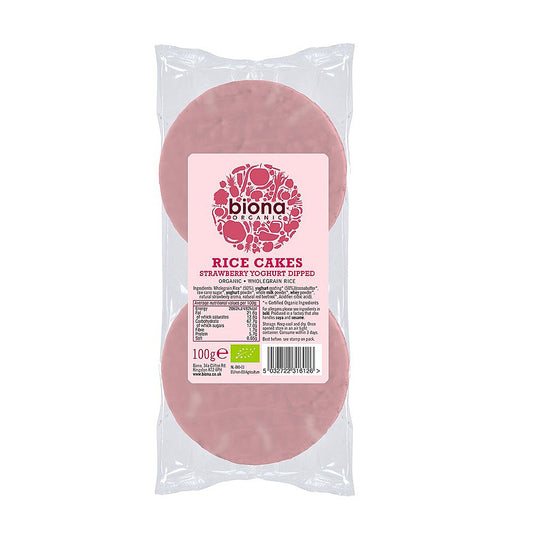 Biona Strawberry Yoghurt Coated Rice Cakes 100g