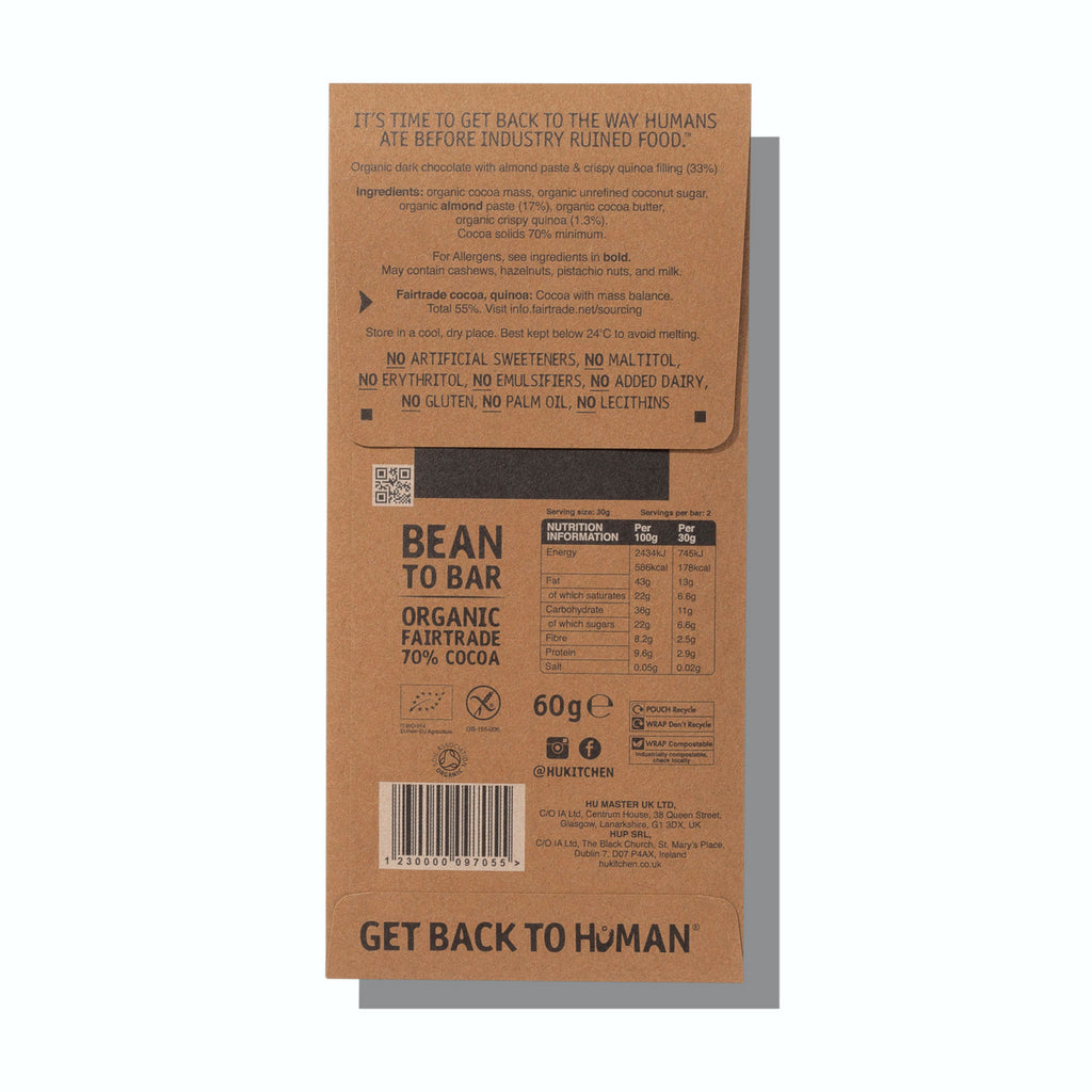 Hu Almond Butter and Crispy Quinoa Dark Chocolate Bar 60g