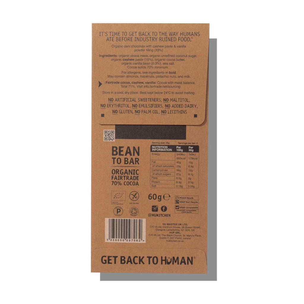 Hu Cashew Butter and Pure Vanilla Bean Dark Chocolate Bar 60g