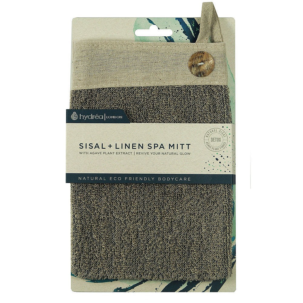 Hydrea Charcoal Sisal & Linen Button Mitt (Medium/Hard Texture) each