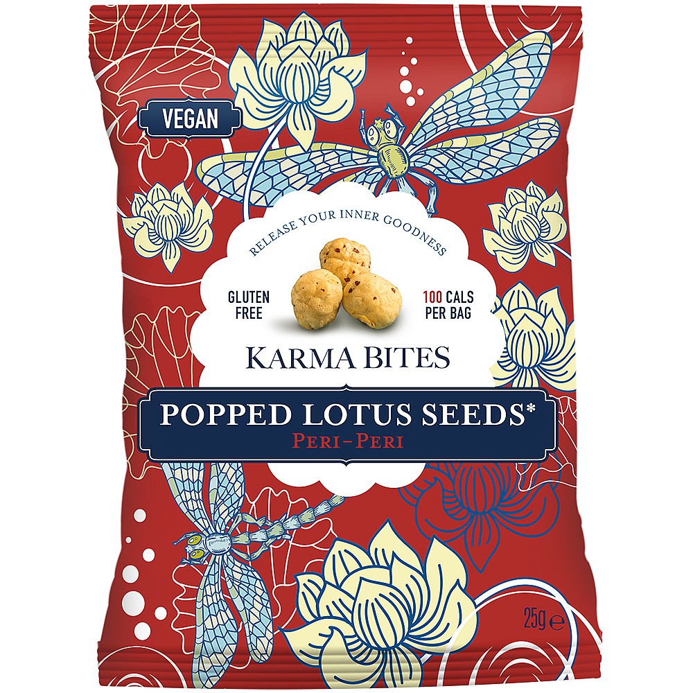 Karma Bites Popped Lotus Seeds Peri-Peri 25g