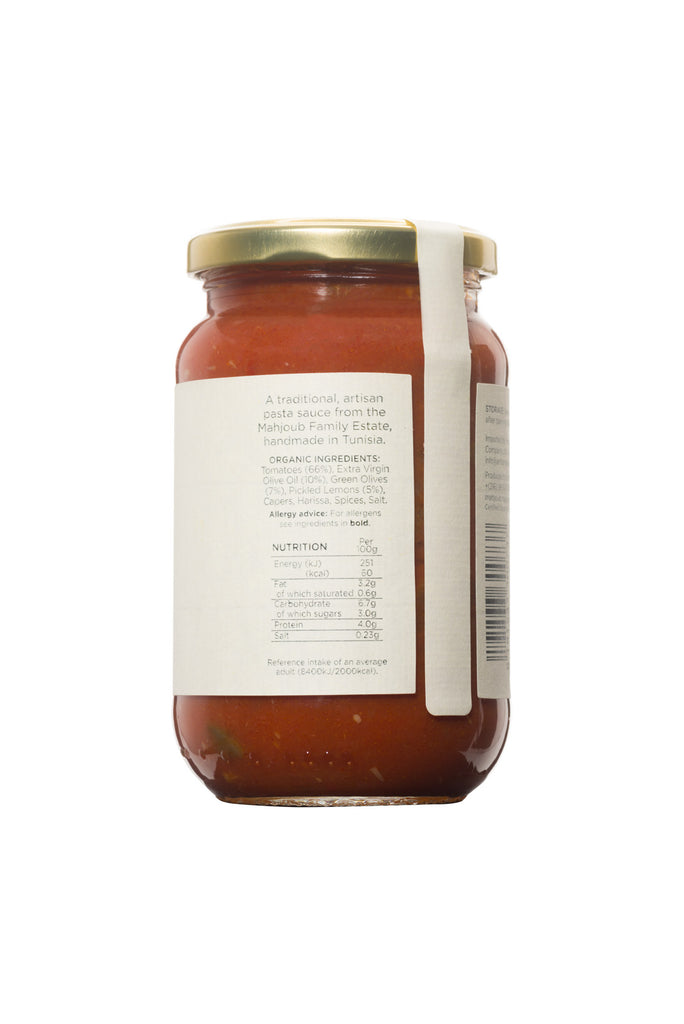 Les Moulins Mahjoub Pasta Sauce With Green Olives, Lemons and Capers 340g