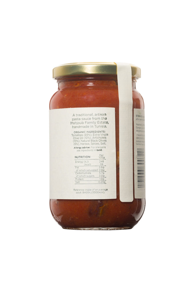 Les Moulins Mahjoub Pasta Sauce With Tomatoes, Artichokes And Black Olives 340g