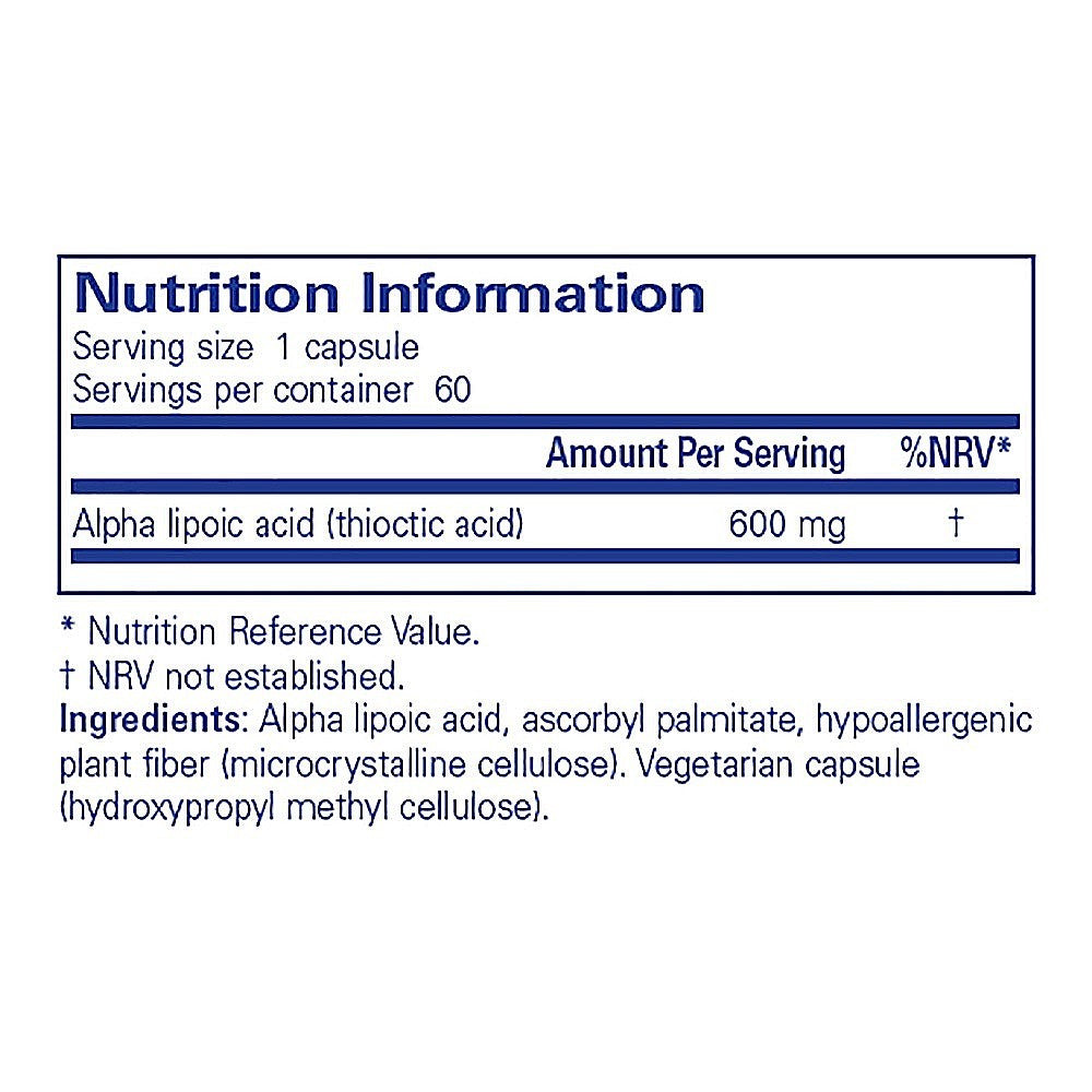 Pure Encapsulations Alpha Lipoic Acid 600 MG 60 caps