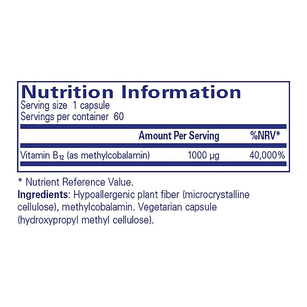 Pure Encapsulations B12 (methylcobalamin) 60 caps