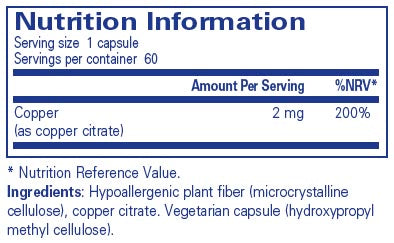 Pure Encapsulations Copper (citrate) 60 caps