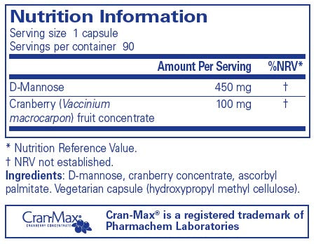 Pure Encapsulations Cranberry/ d-Mannose 90 caps