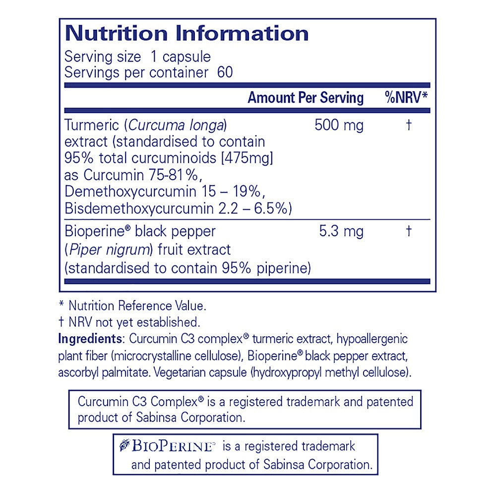 Pure Encapsulations Curcumin 500 with Bioperine 60