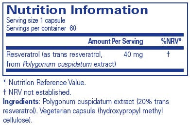 Pure Encapsulations Resveratrol 60 caps