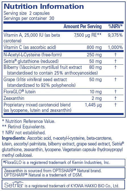 Pure Encapsulations Vision Support Formula 60 caps