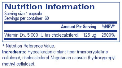 Pure Encapsulations Vitamin D 5000 IU 60 caps