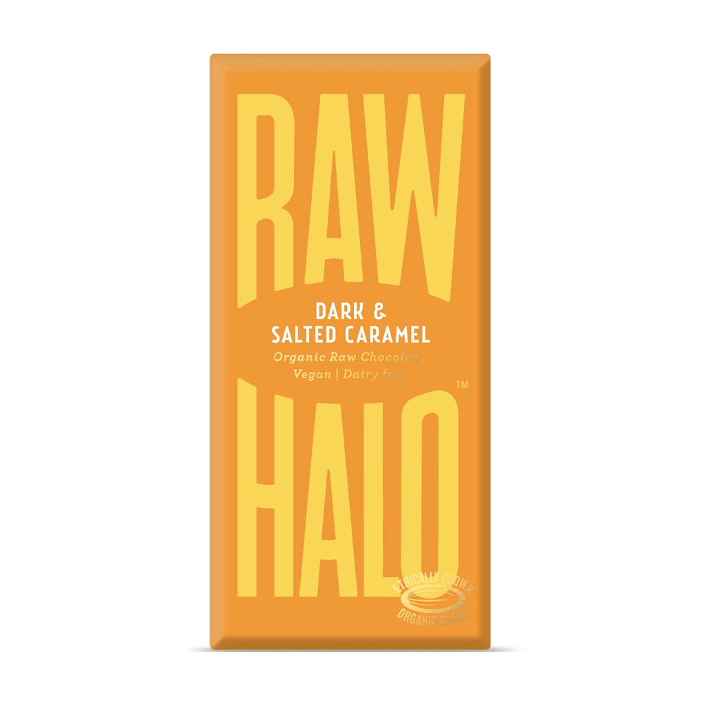 Raw Halo Dark & Salted Caramel Raw Chocolate Bar 70g