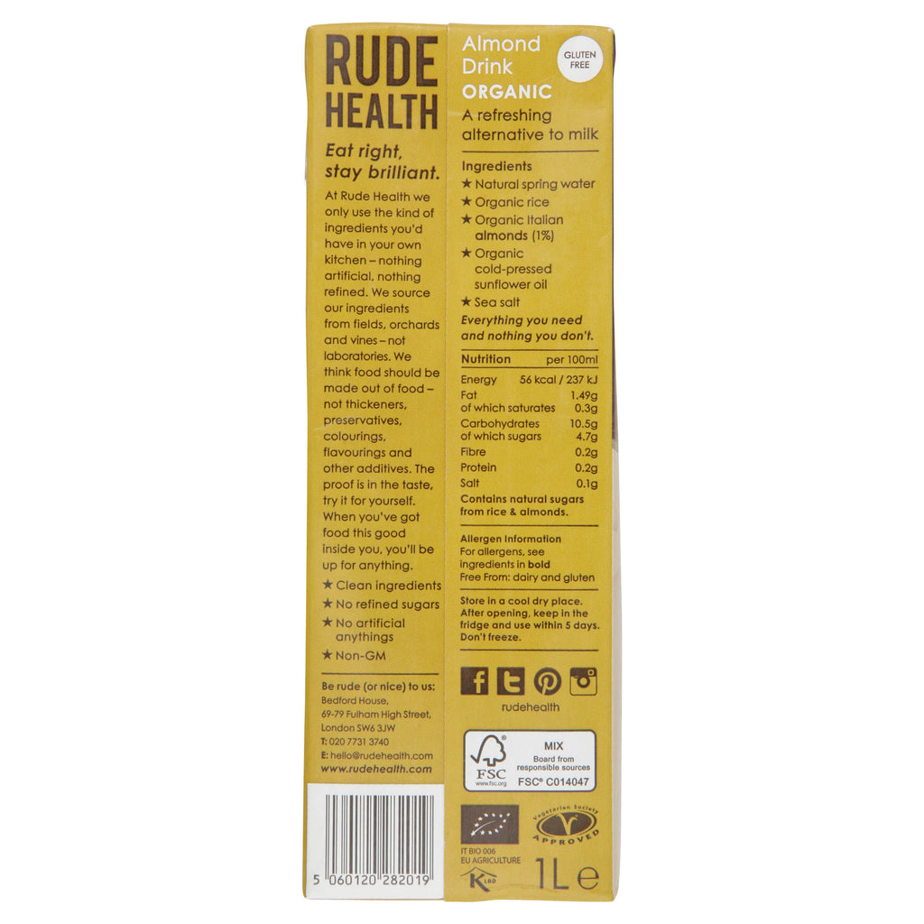 Rude Health Almond Drink 1L