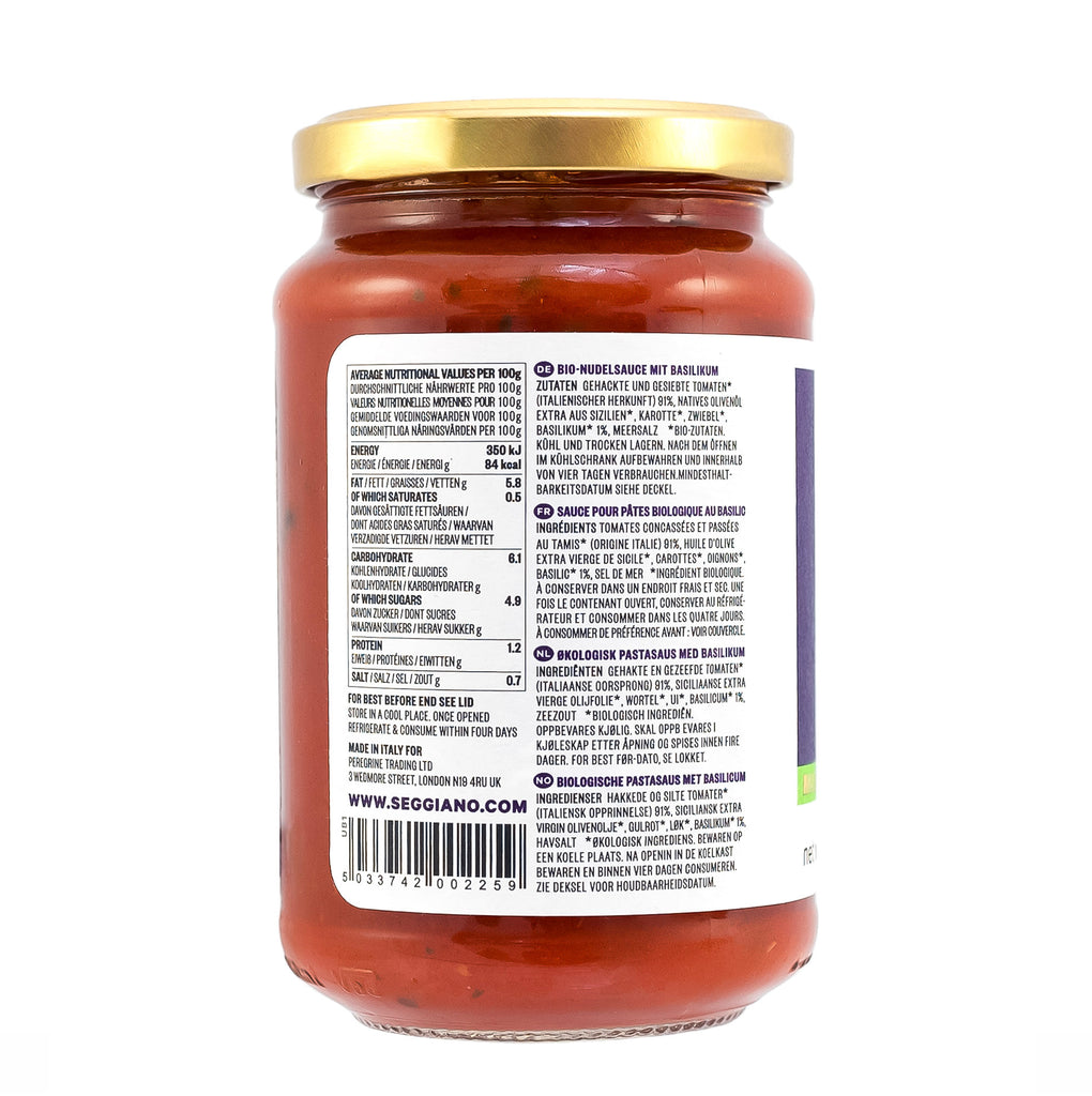 Seggiano Basil Pasta Sauce 350g