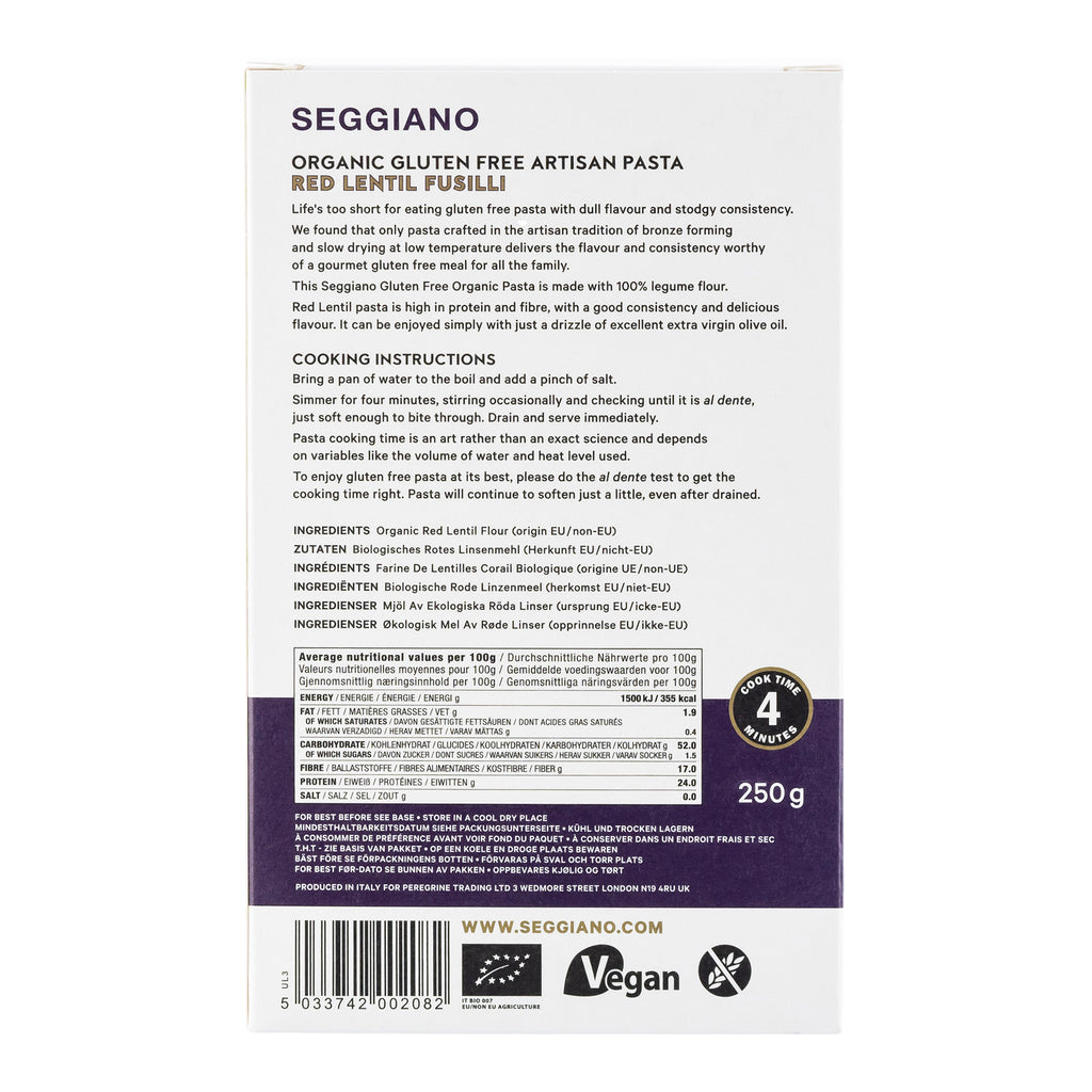 Seggiano Red Lentil Fusilli 250g