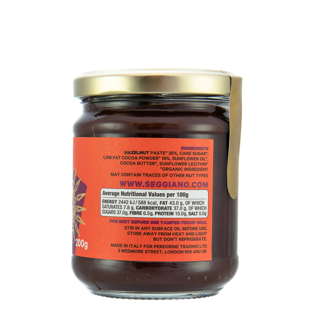 Seggiano Smooth Dark Chocolate Hazelnut Spread 200g