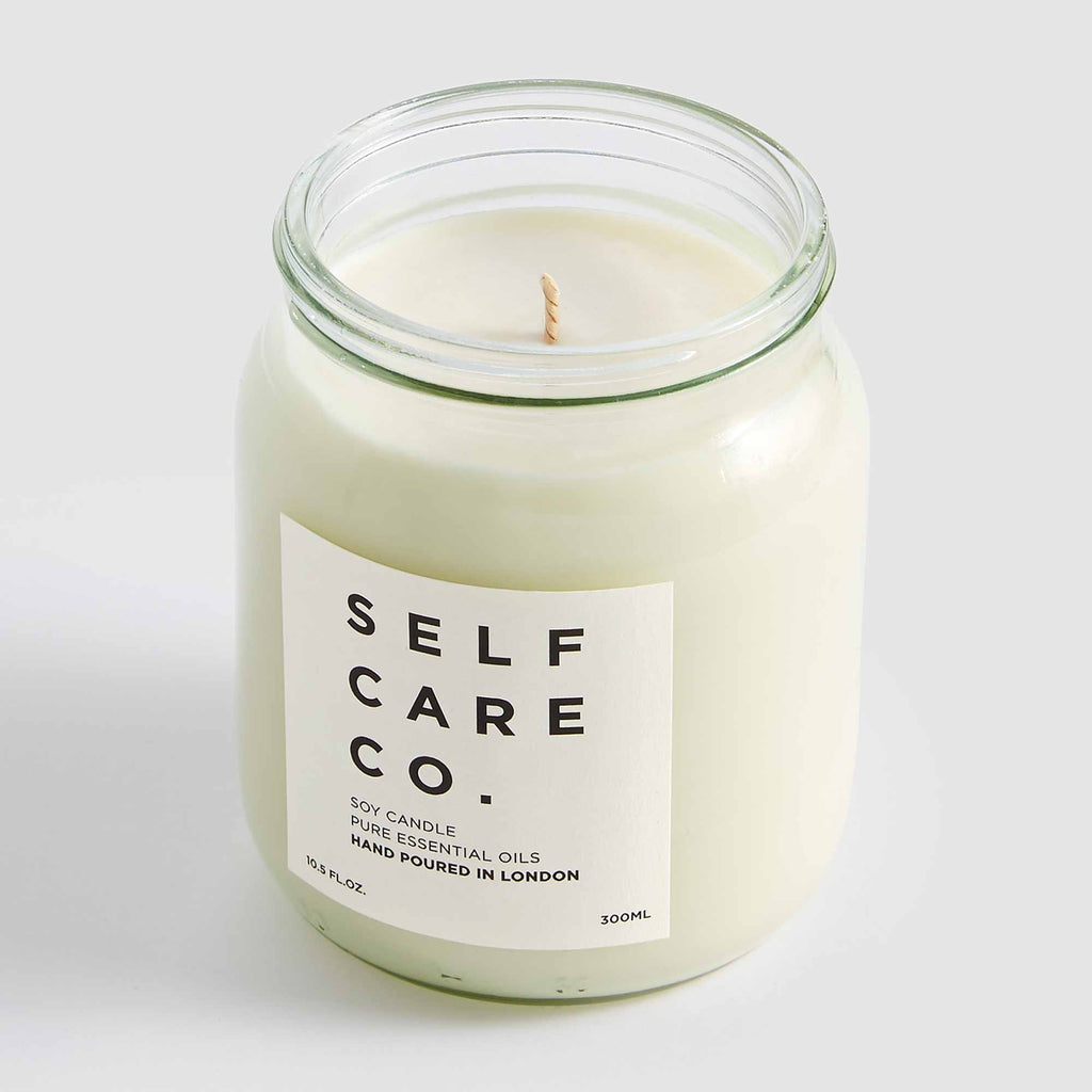 Self Care Co. Glass Jar Lavender + Orange Soy Aromatherapy Candle 300g