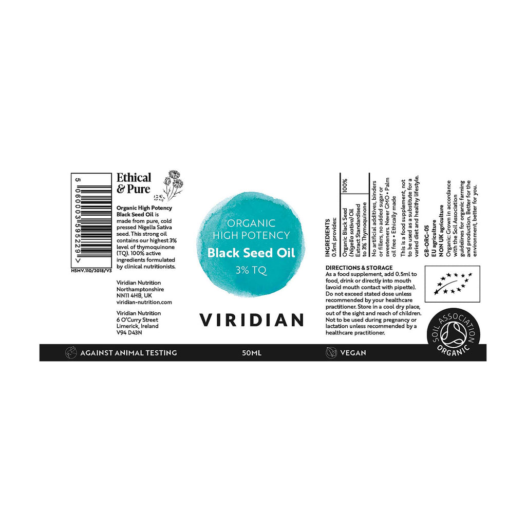 Viridian High Potency Black Seed Oil 50ml